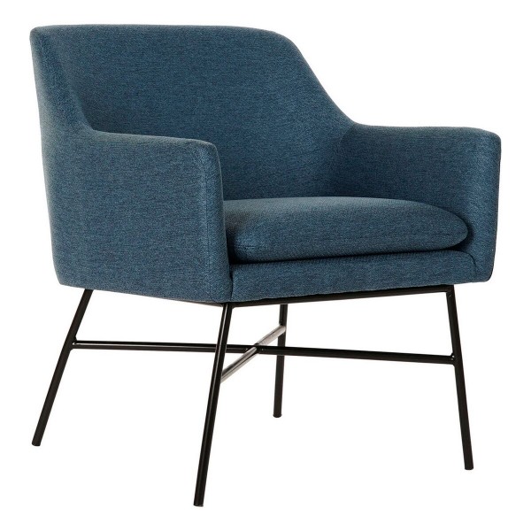 Πολυθρόνα DKD Home Decor 8424001795604 Μαύρο Μπλε Μέταλλο πολυεστέρας (66 x 62 x 75 cm)