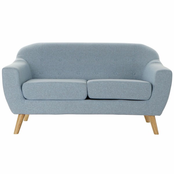 Διθέσιος Καναπές DKD Home Decor πολυεστέρας ξύλο καουτσούκ Sky μπλε (146 x 84 x 82 cm)