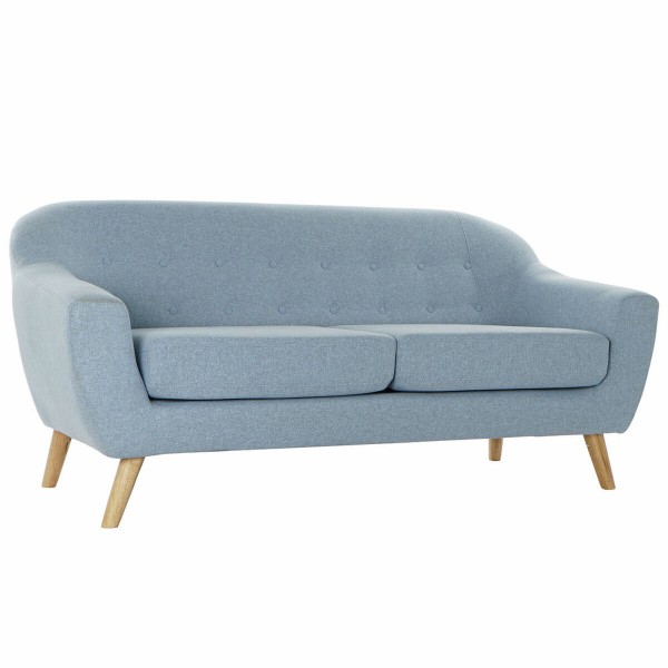 Τριθέσιος Καναπές DKD Home Decor πολυεστέρας ξύλο καουτσούκ Sky μπλε (172 x 80 x 81 cm)