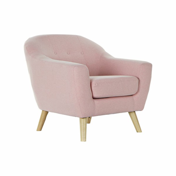 Πολυθρόνα DKD Home Decor 8424001799367 πολυεστέρας ξύλο καουτσούκ Ανοιχτό Ροζ (81 x 80 x 80 cm)
