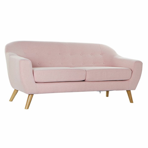Τριθέσιος Καναπές DKD Home Decor πολυεστέρας ξύλο καουτσούκ Ανοιχτό Ροζ (172 x 80 x 81 cm)