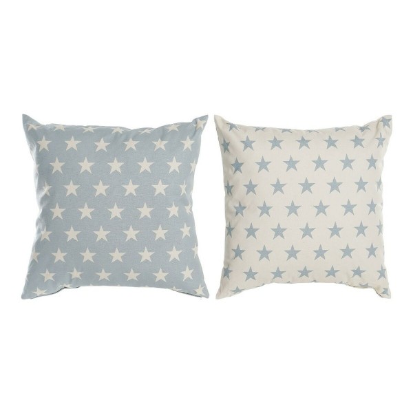 Μαξιλάρι DKD Home Decor ‎S3013347 Μπλε πολυεστέρας βαμβάκι Αλουμίνιο Λευκό (60 x 10 x 60 cm) (x2)