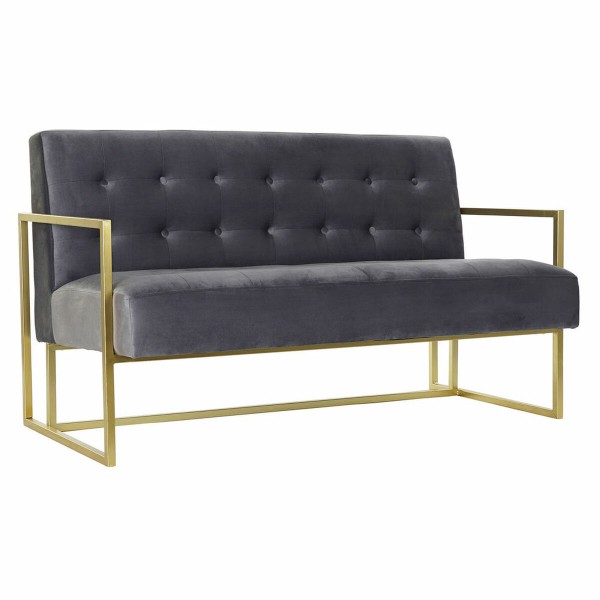Καναπές DKD Home Decor Γκρι πολυεστέρας Μέταλλο Χρυσό Glam (128 x 70 x 76 cm)