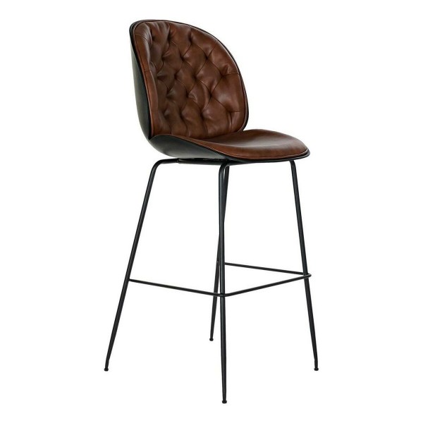 Σκαμπό DKD Home Decor Καφέ Μαύρο Πολυουρεθάνιο Μέταλλο (51 x 53 x 114 cm)