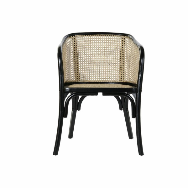Hagestol DKD Home Decor Μαύρο ρατάν ξύλο φτελιάς (58 x 55 x 77 cm)