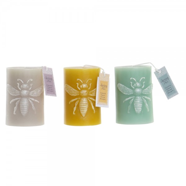 Κερί DKD Home Decor Παραδοσιακά Μέλισσα (3 pcs) (7 x 7 x 10 cm)