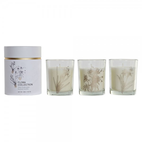 Κερί DKD Home Decor Παραδοσιακά (3 pcs) (8 x 8 x 10 cm)