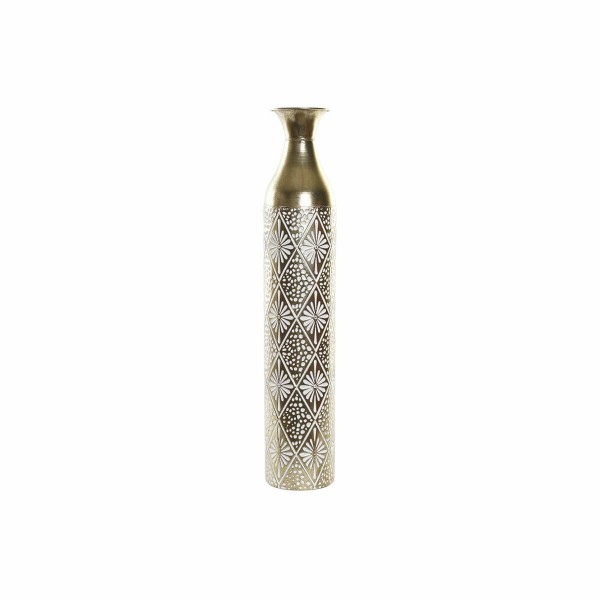 Βάζο DKD Home Decor Μέταλλο Λευκό Ινδός (14.5 x 14.5 x 76.5 cm)