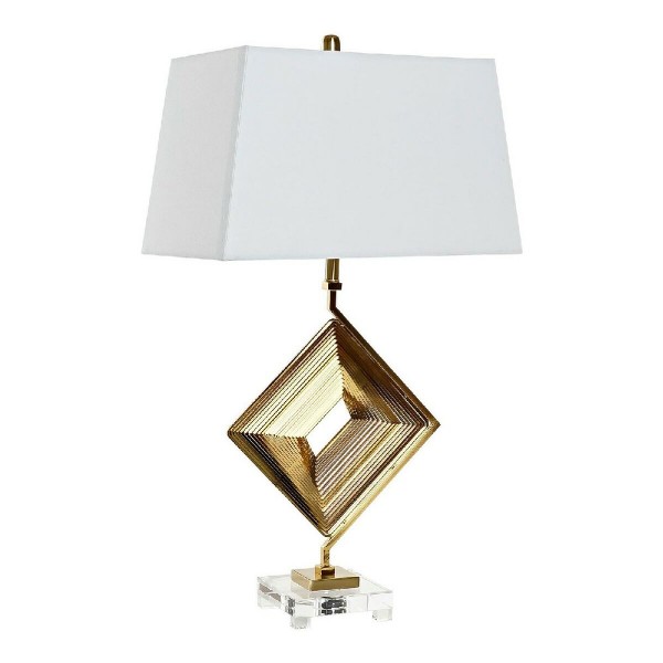 Επιτραπέζιο Φωτιστικό DKD Home Decor Λευκό πολυεστέρας Μέταλλο Κρυστάλλινο 220 V Χρυσό 60 W (43 x 25 x 75 cm)