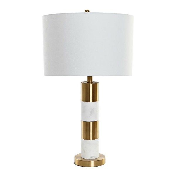 Επιτραπέζιο Φωτιστικό DKD Home Decor Λευκό πολυεστέρας Μέταλλο Μάρμαρο 220 V Χρυσό 60 W (38 x 38 x 69 cm)