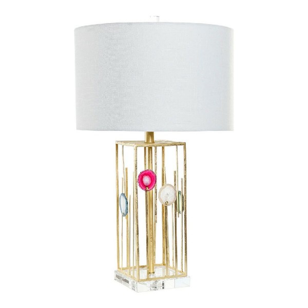 Επιτραπέζιο Φωτιστικό DKD Home Decor Λευκό πολυεστέρας Μέταλλο Κρυστάλλινο 220 V Χρυσό 60 W (41 x 41 x 72 cm)