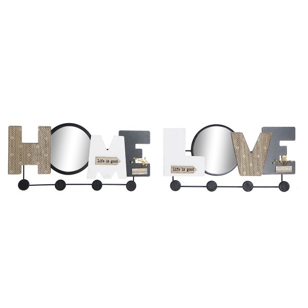 Κρεμάστρα τοίχου DKD Home Decor Καθρέφτης MDF (45 x 5 x 21 cm) (x2)