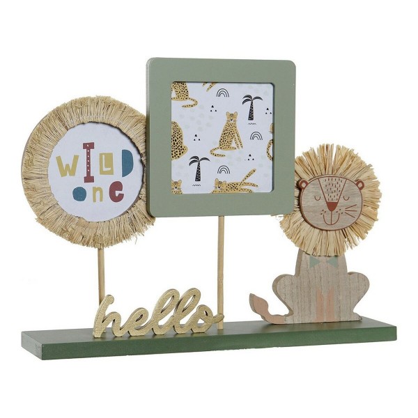 Κορνίζα DKD Home Decor Λέων Πολλαπλές Κρυστάλλινο Αλουμίνιο Πολύχρωμο Παιδιά Ξύλο MDF (30 x 6 x 23 cm)