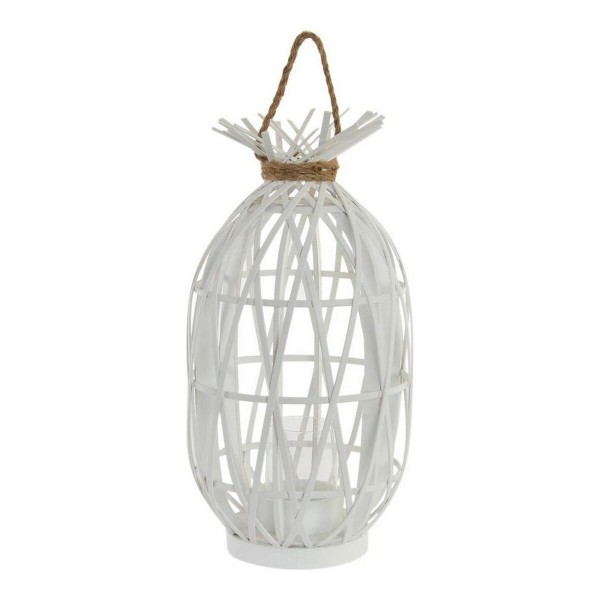 Κηροπήγιο DKD Home Decor Λευκό Ξύλο Διακοσμητική κανάτα (25 x 25 x 25	 cm)