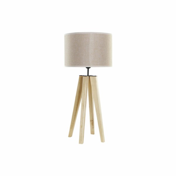 Επιτραπέζιο Φωτιστικό DKD Home Decor Καφέ Μπεζ πολυεστέρας Ξύλο 220 V 50 W