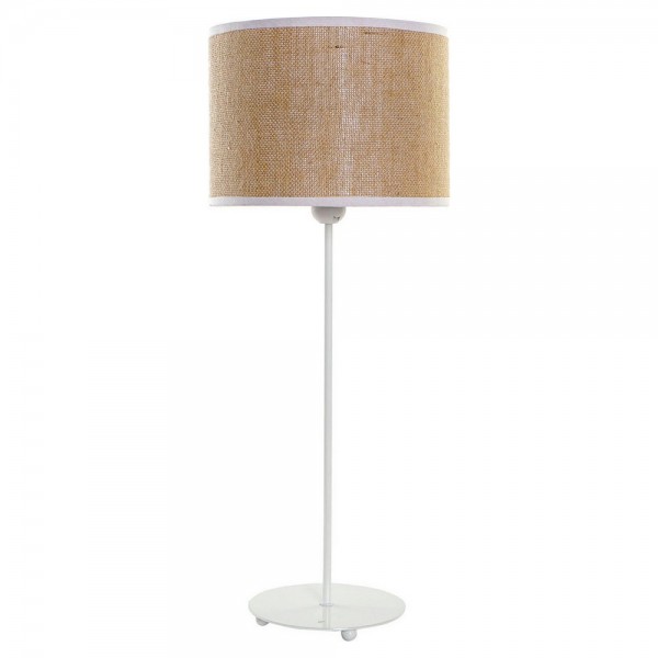 Επιτραπέζιο Φωτιστικό DKD Home Decor Μπεζ Μέταλλο πολυεστέρας Λευκό ρατάν 220 V 50 W (25 x 25 x 63 cm)