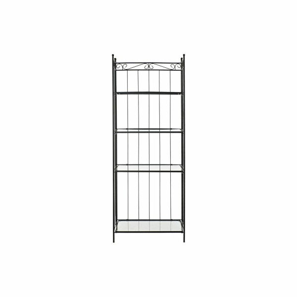Ράφια DKD Home Decor Κρυστάλλινο Μαύρο Σφυρηλατημένο 4 Ράφια (65 x 35 x 170 cm)