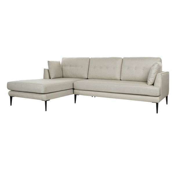 Γωνιακός Καναπές DKD Home Decor Μπεζ πολυεστέρας Μέταλλο (240 x 160 x 85 cm)