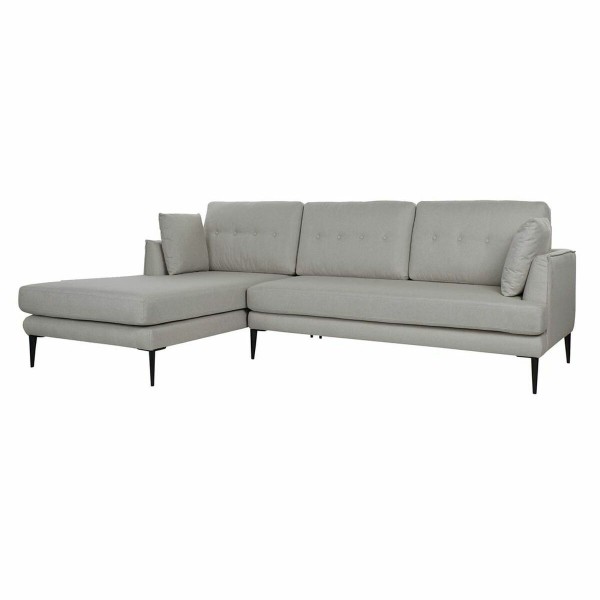 Γωνιακός Καναπές DKD Home Decor Γκρι πολυεστέρας Μέταλλο (240 x 160 x 85 cm)