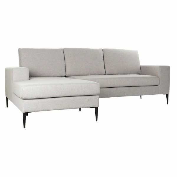 Γωνιακός Καναπές DKD Home Decor Γκρι πολυεστέρας Μέταλλο (240 x 160 x 88 cm)