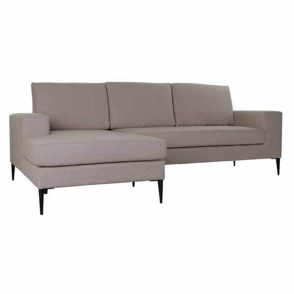 Γωνιακός Καναπές DKD Home Decor πολυεστέρας Μέταλλο Gris Oscuro (240 x 160 x 85 cm)