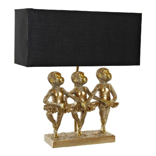 Επιτραπέζιο Φωτιστικό DKD Home Decor Μαύρο Ρητίνη 220 V Χρυσό 50 W Μαϊμού (46 x 18 x 52 cm)