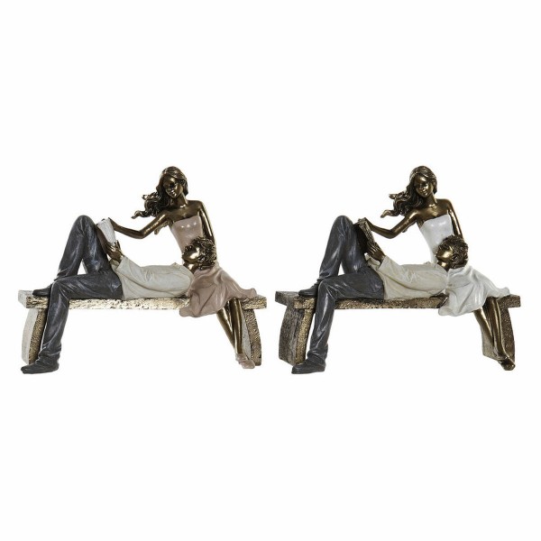 Διακοσμητική Φιγούρα DKD Home Decor Ροζ Χαλκός Ρητίνη Σύγχρονη Ζευγάρι (23 x 12 x 18 cm)