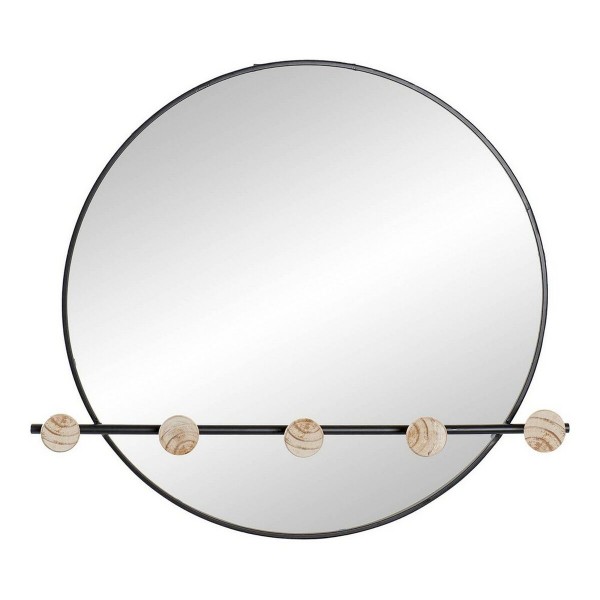 Κρεμάστρα τοίχου DKD Home Decor Καφέ Μαύρο Σίδερο Καθρέφτης (61 x 8 x 58 cm)