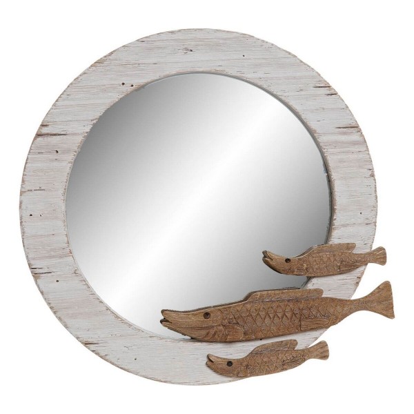 Τοίχο καθρέφτη DKD Home Decor Λευκό Ξυλο παουλόβνια (41.5 x 4 x 40 cm)