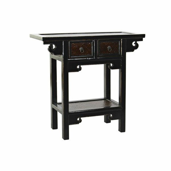 Βοηθητικό Τραπέζι DKD Home Decor Μαύρο ξύλο φτελιάς Σκούρο καφέ (85 x 35 x 80 cm)