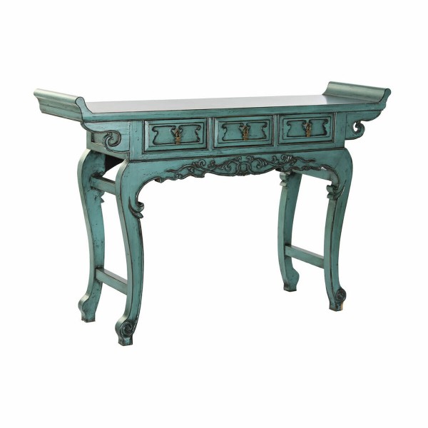 Βοηθητικό Τραπέζι DKD Home Decor Μέταλλο Τυρκουάζ Ανατολικó Elm (135 x 37 x 89 cm)