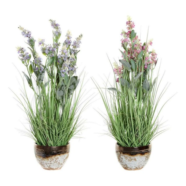 Διακοσμητικό Φυτό DKD Home Decor πολυεστέρας Πορσελάνη (2 pcs)