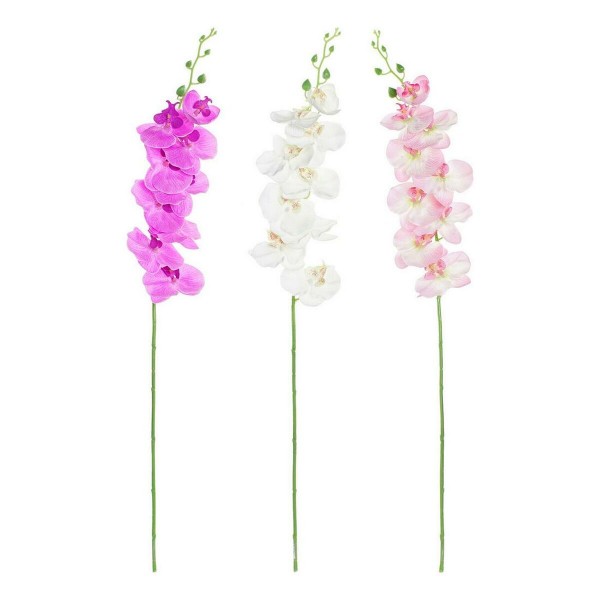 Decorative Flowers DKD Home Decor Λευκό Ροζ πολυεστέρας Πλαστική ύλη Λιλά (3 pcs) (14 x 7 x 91 cm)