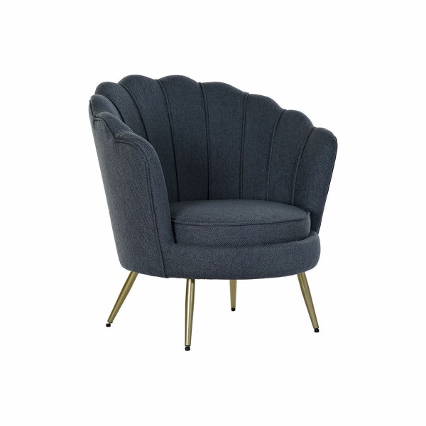 Πολυθρόνα DKD Home Decor Μπλε πολυεστέρας Μέταλλο (80 x 75 x 86 cm)