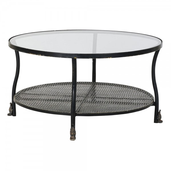 Βοηθητικό Τραπέζι DKD Home Decor Μέταλλο Κρυστάλλινο (85 x 85 x 45.5 cm)