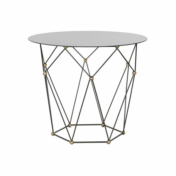 Βοηθητικό Τραπέζι DKD Home Decor Μαύρο Μέταλλο Κρυστάλλινο Χρυσό (70 x 70 x 60 cm)