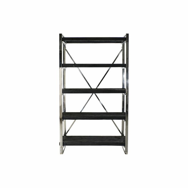 Ράφια DKD Home Decor MB-182044 Ασημί Μαύρο Χάλυβας Ανακυκλωμένο ξύλο 5 Ράφια (100 x 33 x 180 cm)