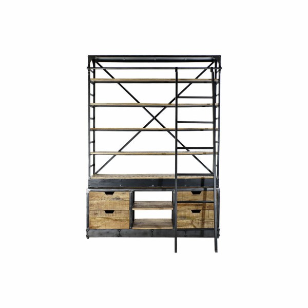 Ράφια DKD Home Decor Φυσικό Μαύρο Μέταλλο Ανακυκλωμένο ξύλο 6 Ράφια (164 x 47 x 226 cm)