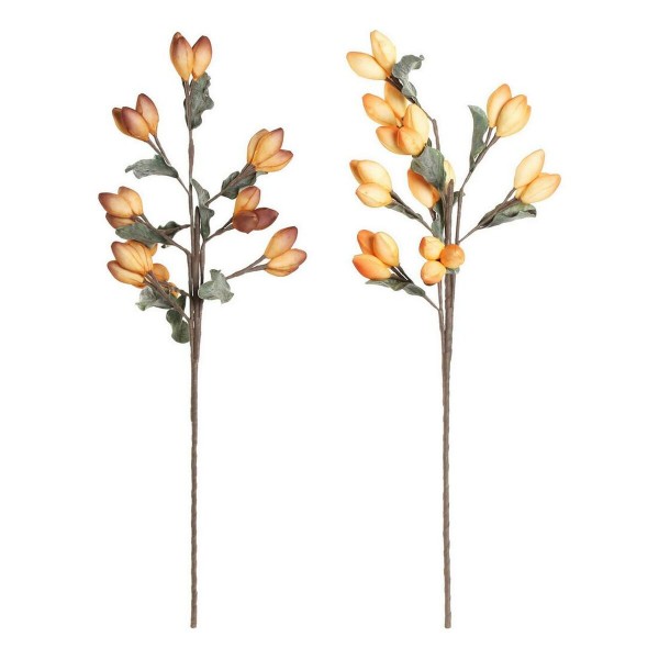 Decorative Flowers DKD Home Decor Κίτρινο Πορτοκαλί EVA (οξικός αιθυλεστέρας) (2 pcs)