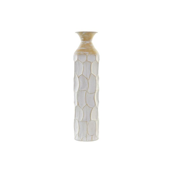 Βάζο DKD Home Decor Μέταλλο Καφέ Λευκό (14 x 14 x 60 cm)