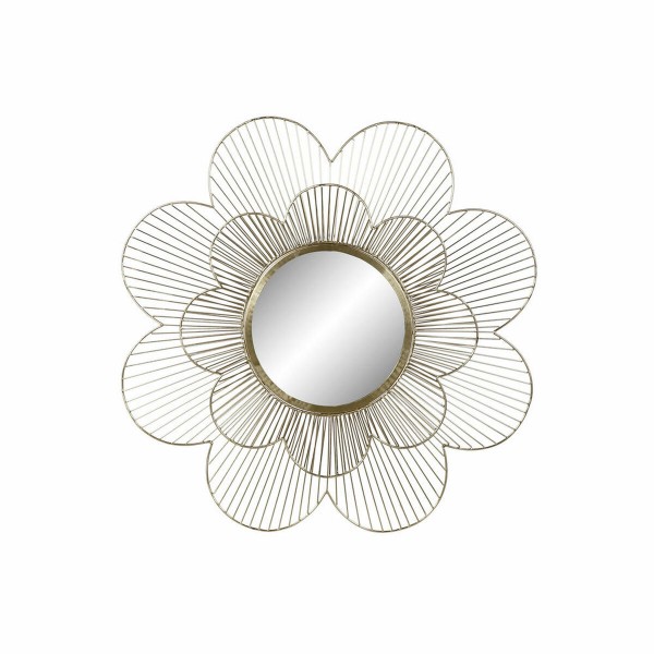 Τοίχο καθρέφτη DKD Home Decor Κρυστάλλινο Σίδερο Χρυσό (80 x 80 x 8 cm)
