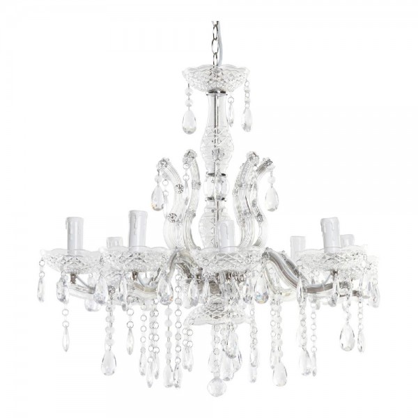 Φωτιστικό Οροφής DKD Home Decor Λευκό Διαφανές Ακρυλικό Μέταλλο 25W 220 V (64 x 64 x 60 cm)