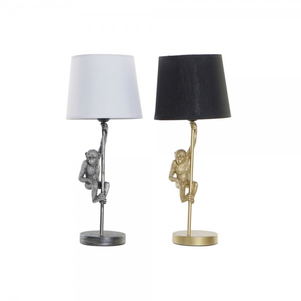 Επιτραπέζιο Φωτιστικό DKD Home Decor Λευκό Μαύρο Ασημί πολυεστέρας Μέταλλο Ρητίνη 220 V Χρυσό 50 W Μαϊμού (2 pcs) (20 x 20 x 49 
