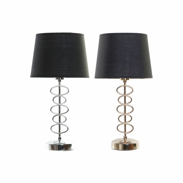 Επιτραπέζιο Φωτιστικό DKD Home Decor Μαύρο Ασημί πολυεστέρας Μέταλλο 220 V Χρυσό 50 W (2 pcs) (25 x 25 x 48 cm)