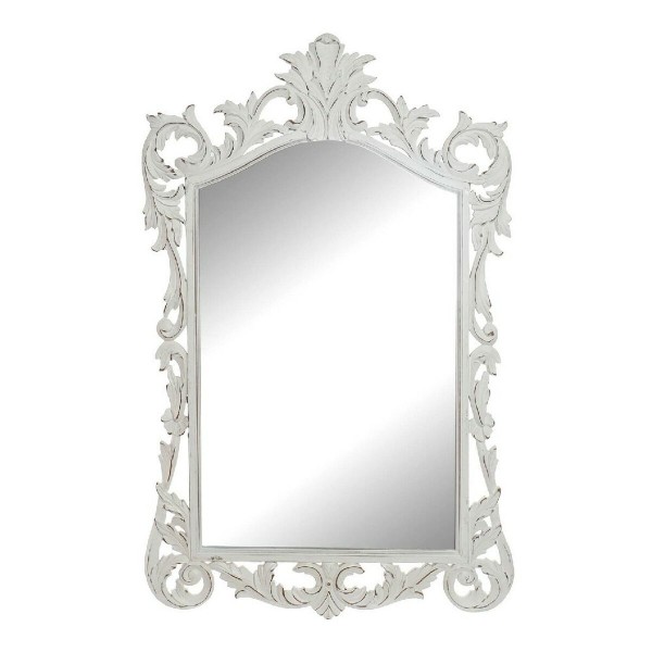 Τοίχο καθρέφτη DKD Home Decor Κρυστάλλινο Λευκό Ξύλο MDF (75 x 2.5 x 121.5 cm)