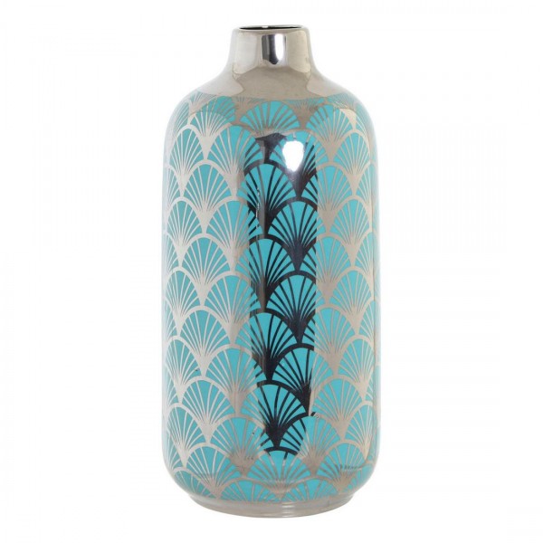 Βάζο DKD Home Decor Πορσελάνη Τυρκουάζ Ανατολικó (15 x 15 x 41.5 cm)