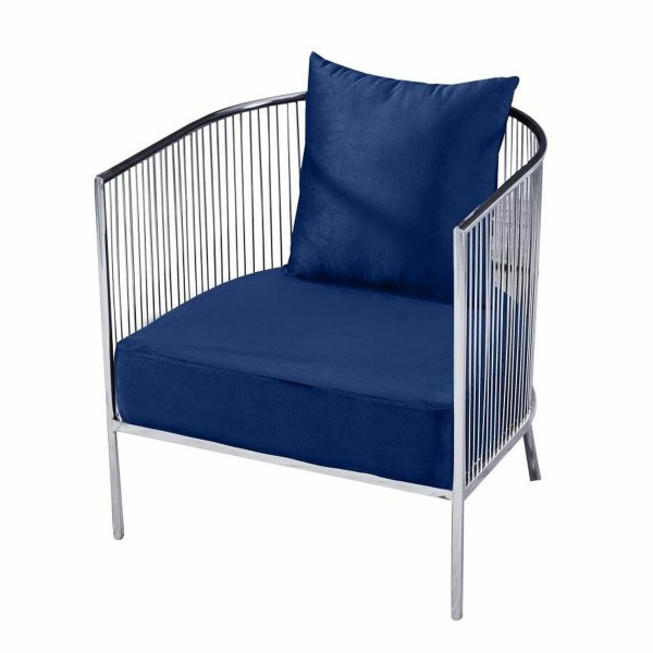 Πολυθρόνα DKD Home Decor πολυεστέρας Χάλυβας Ναυτικό Μπλε (66 x 69 x 70 cm)