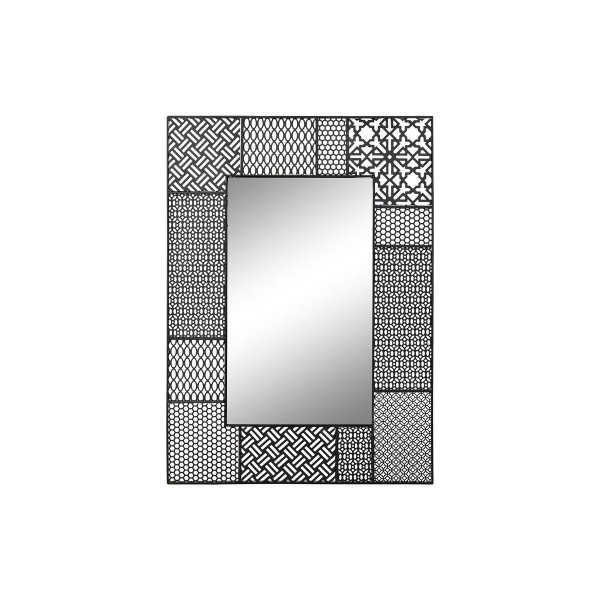 Τοίχο καθρέφτη DKD Home Decor Καθρέφτης Μαύρο Μέταλλο (66 x 1,5 x 92 cm)