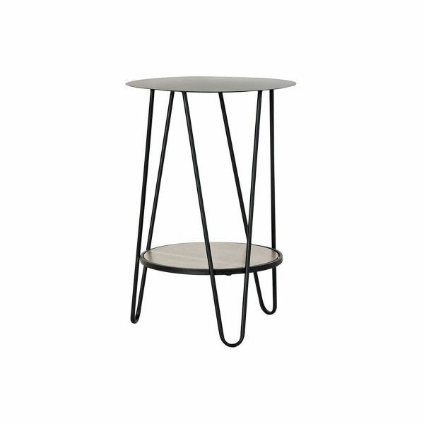 Βοηθητικό Τραπέζι DKD Home Decor Μαύρο Μέταλλο Ξύλο Καφέ Σύγχρονη (40 x 40 x 59 cm)