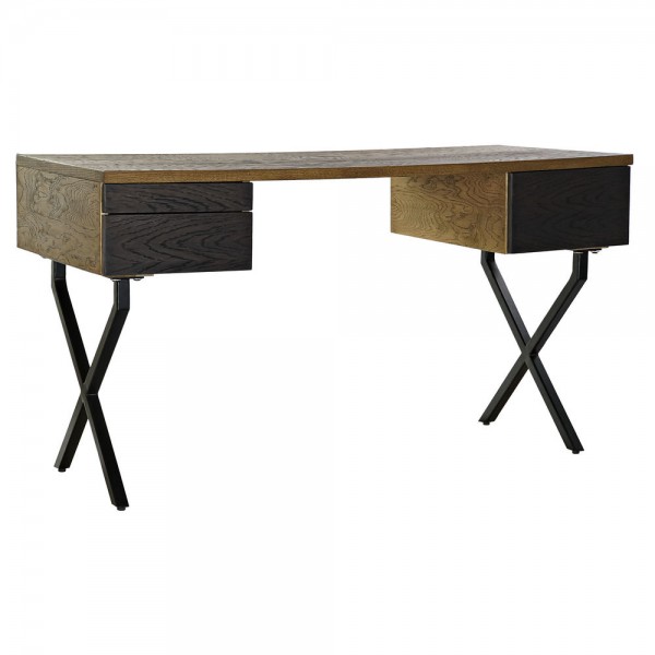 Γραφείο DKD Home Decor Μέταλλο Eik Σκούρο καφέ (140 x 60 x 77 cm)